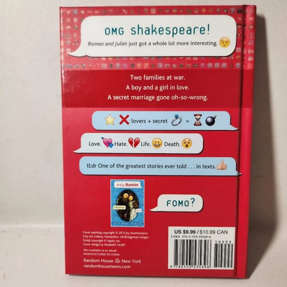 NEW YOLO Juliet Romeo and Juliet OMG William Shakespeare Book Brett Wright emoji